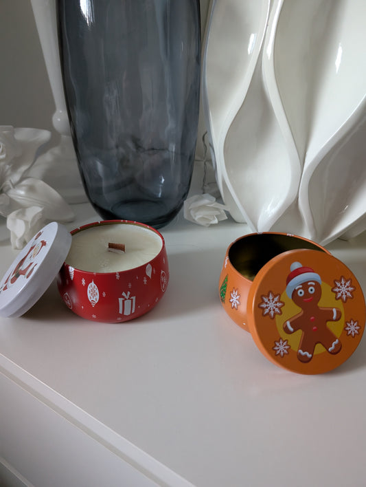 8oz Christmas candle pots with crackle wick